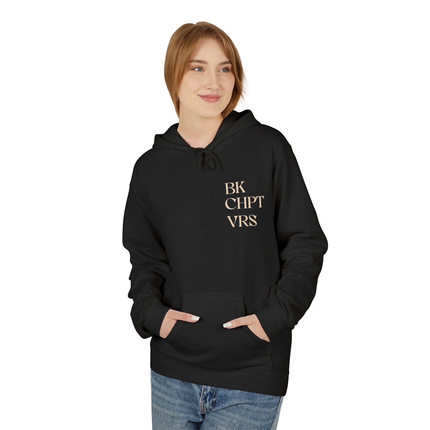 Hoodie — Minimal 'Be Still & Know' Soft White Fleece Pullover