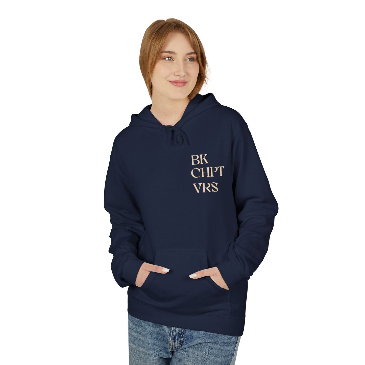 Hoodie — Minimal 'Be Still & Know' Soft White Fleece Pullover